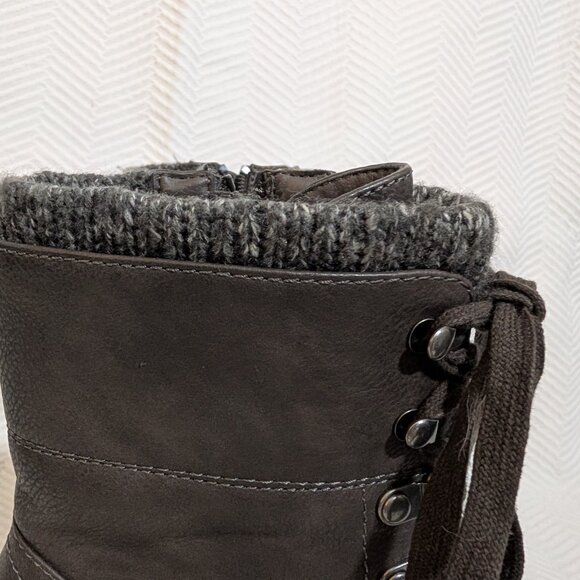 G.H Bass & Co Zee Brown Lace Up Boots Chunky Heel Size 8 Faux Leather - Picture 6 of 14